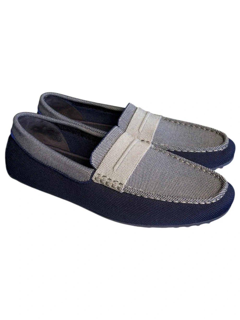 Rothy’s Amalfi Blue & Gray Men’s Driving Loafers Size 10.5